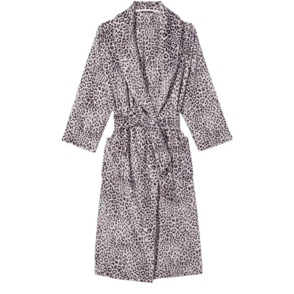 Victoria's Secret Leopard Print Robe in Light Pink and Black